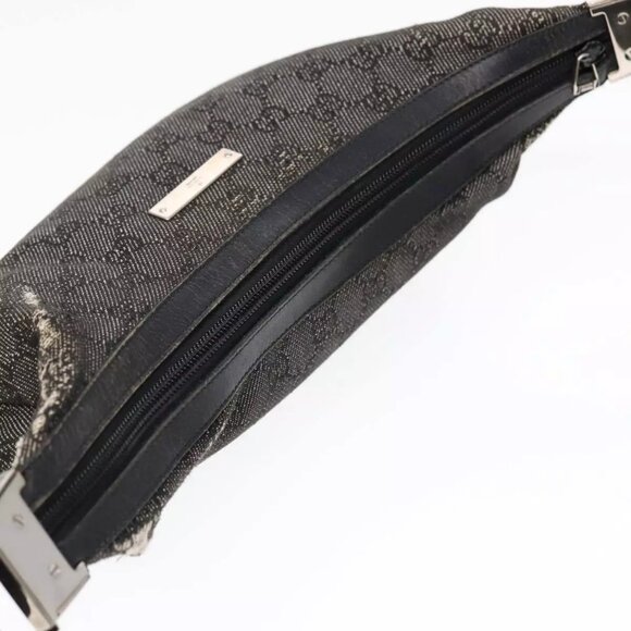 GUCCI GG Canvas Shoulder Bag Gray Silver - Picture 9 of 15